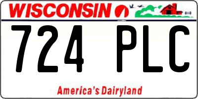 WI license plate 724PLC