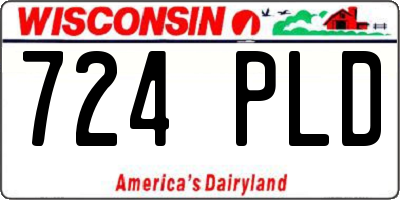 WI license plate 724PLD