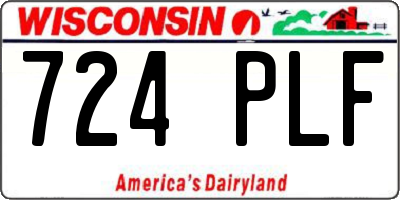 WI license plate 724PLF