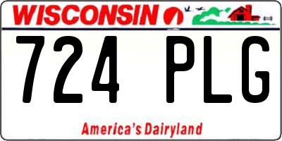 WI license plate 724PLG