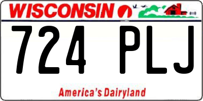 WI license plate 724PLJ