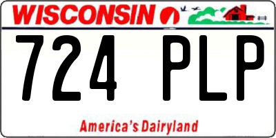 WI license plate 724PLP