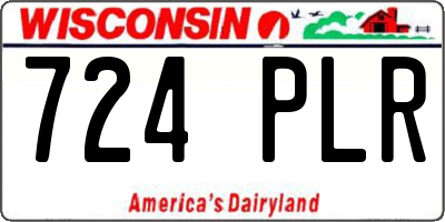 WI license plate 724PLR