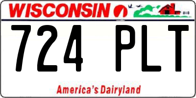WI license plate 724PLT