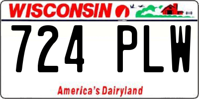 WI license plate 724PLW