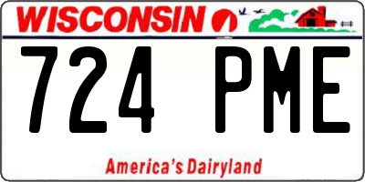 WI license plate 724PME