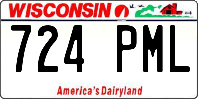 WI license plate 724PML