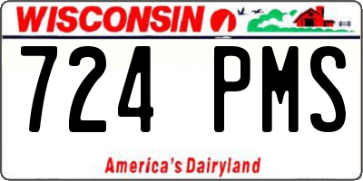 WI license plate 724PMS