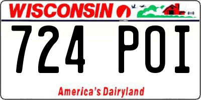 WI license plate 724POI