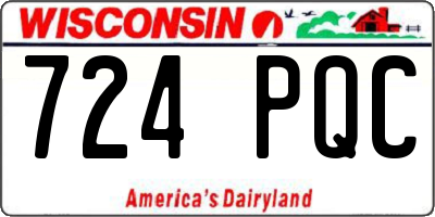 WI license plate 724PQC