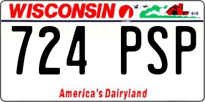 WI license plate 724PSP