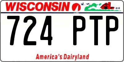 WI license plate 724PTP