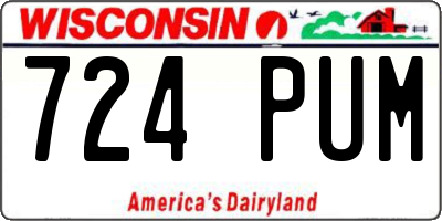 WI license plate 724PUM