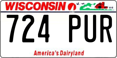 WI license plate 724PUR