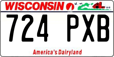WI license plate 724PXB
