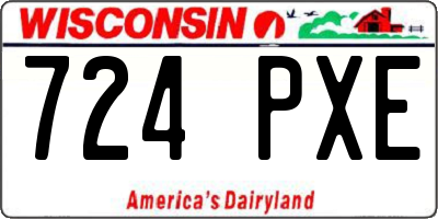 WI license plate 724PXE