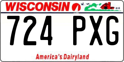 WI license plate 724PXG