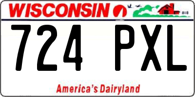 WI license plate 724PXL