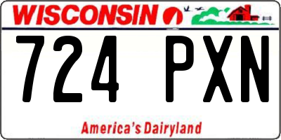WI license plate 724PXN