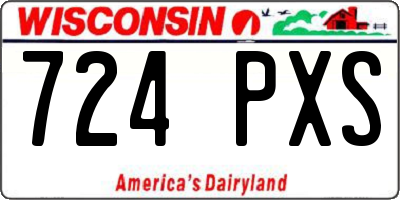 WI license plate 724PXS