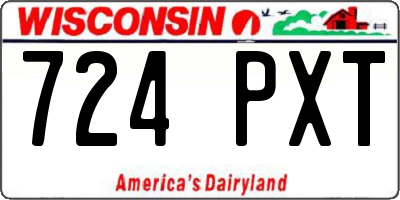 WI license plate 724PXT