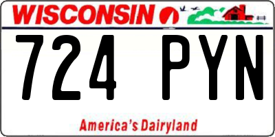 WI license plate 724PYN