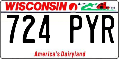 WI license plate 724PYR