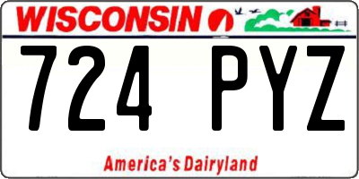 WI license plate 724PYZ