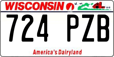 WI license plate 724PZB