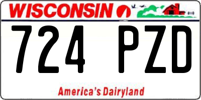 WI license plate 724PZD