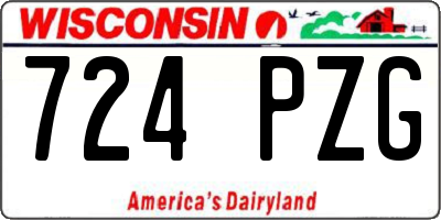 WI license plate 724PZG