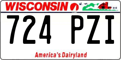 WI license plate 724PZI