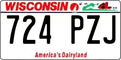 WI license plate 724PZJ