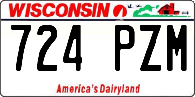 WI license plate 724PZM