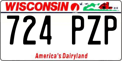 WI license plate 724PZP