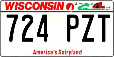 WI license plate 724PZT