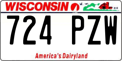WI license plate 724PZW