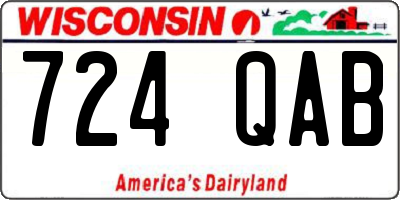 WI license plate 724QAB
