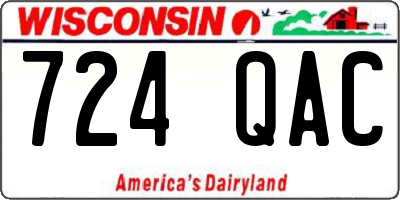 WI license plate 724QAC