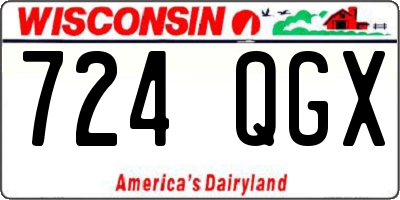 WI license plate 724QGX