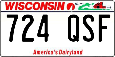 WI license plate 724QSF