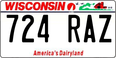 WI license plate 724RAZ