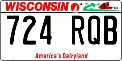 WI license plate 724RQB