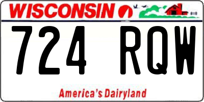 WI license plate 724RQW