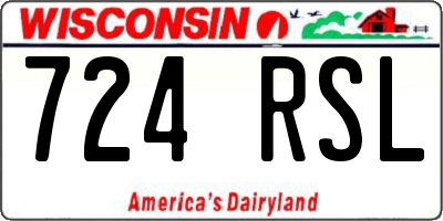 WI license plate 724RSL