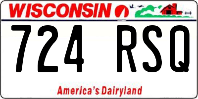 WI license plate 724RSQ