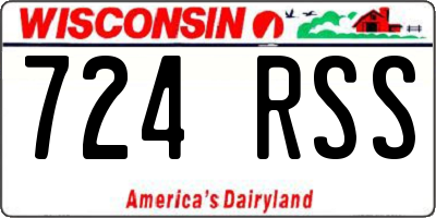 WI license plate 724RSS