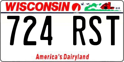 WI license plate 724RST
