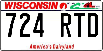 WI license plate 724RTD