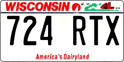 WI license plate 724RTX